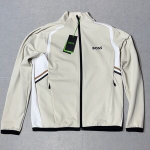 Boss Men's Cream and White Performance Jacket